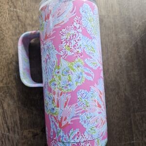 Pink Floral Patterned Travel Mug
